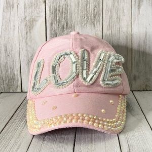 Pink Sequin Love Kids Hat